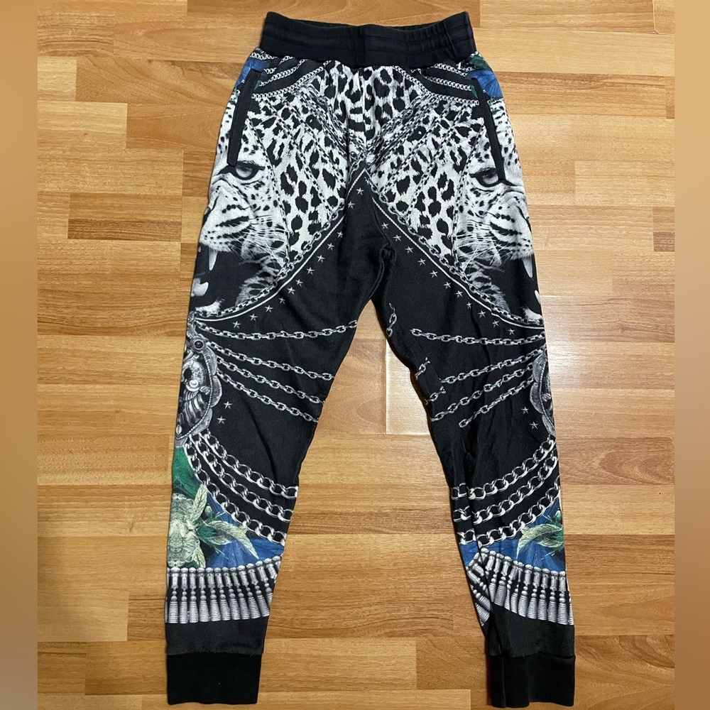 Zara Man Tiger Versace Style Forest Jogger Pants Sweatpants Size S Mens Black